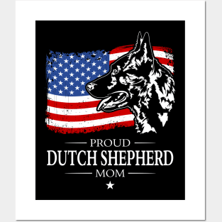 Dutch Shepherd Mom American Flag patriotic dog Posters and Art